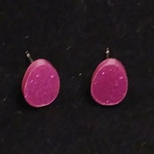 Little Glittery Fuchsia Egg Post Earrings